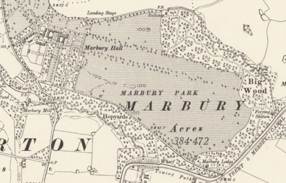 Nantwich - Marbury Park : Map credit National Library of Scotland